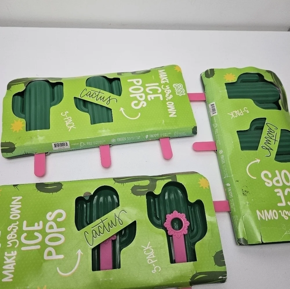 Cactus ice pop mold set